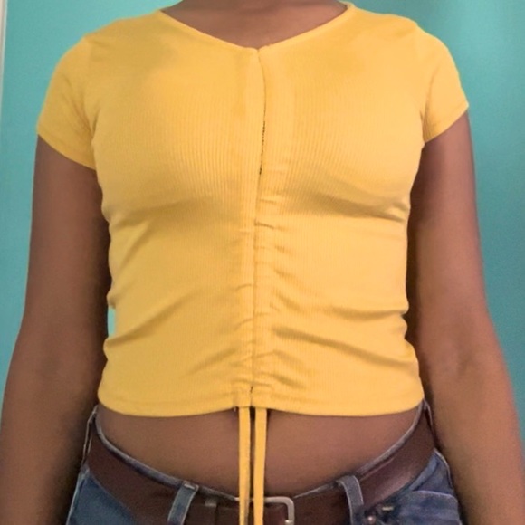 POOF GIRL;New York • Yellow Crop Top - Picture 1 of 2